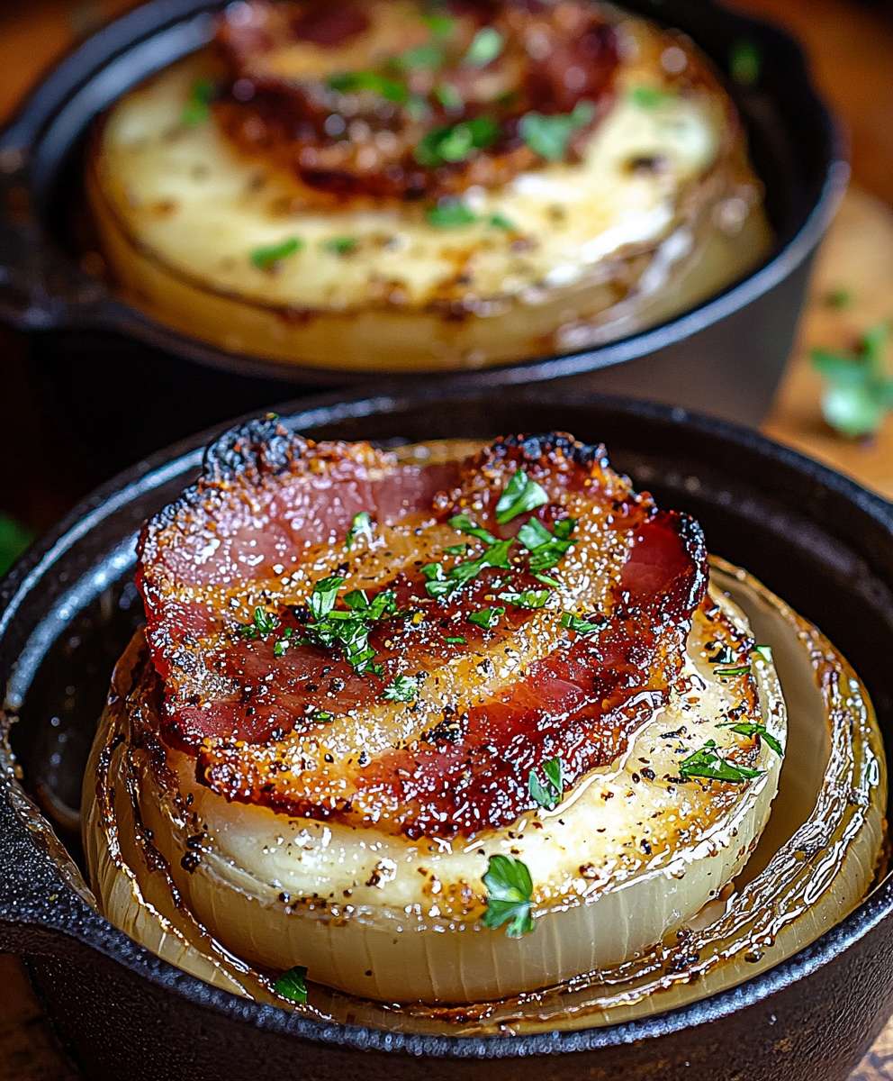 Asiago Bacon Wrapped Roasted Onions