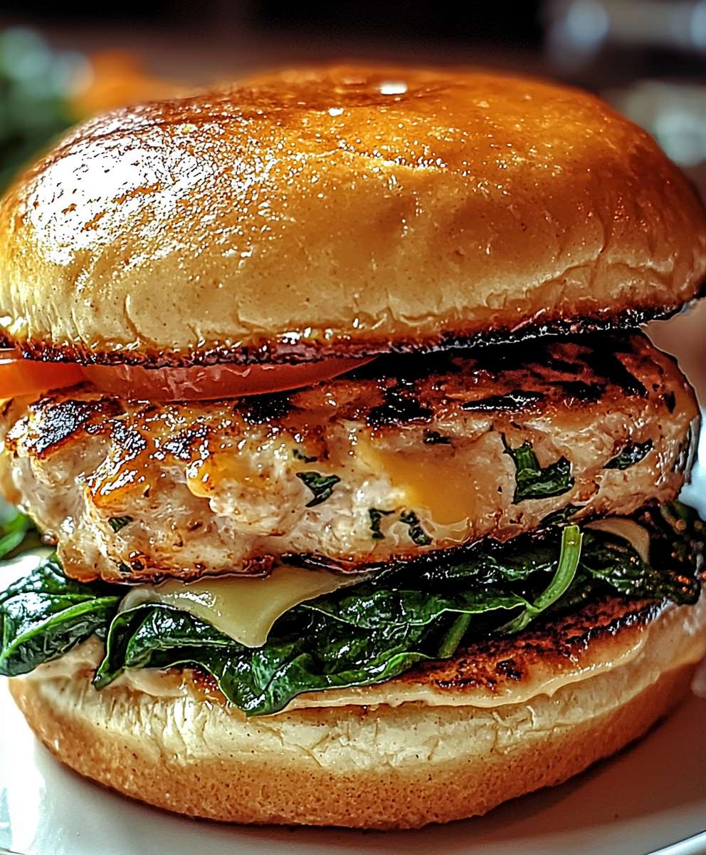 Spinach chicken burgers