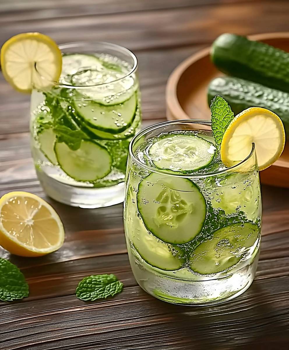 Cucumber lemon mint water