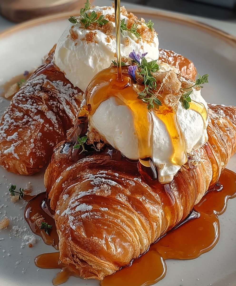 Whipped Ricotta Honey Croissants