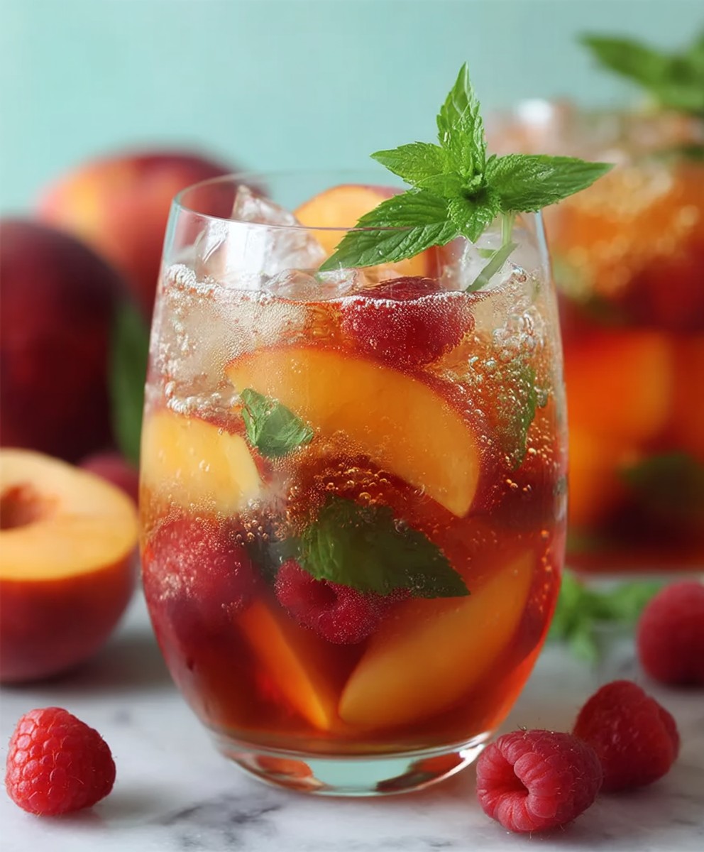 Peach Raspberry Iced Tea