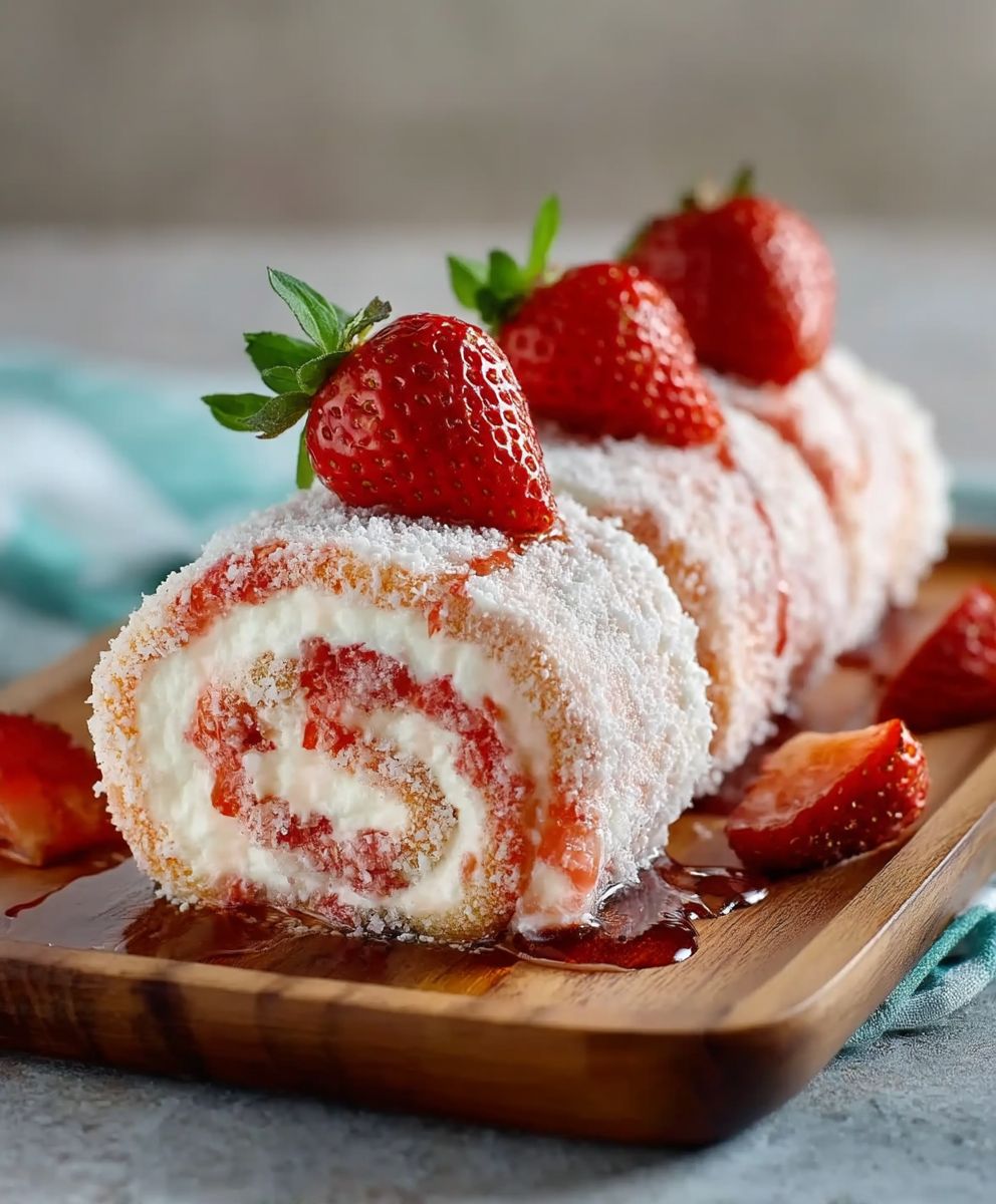 Strawberry Shortcake Cheesecake Rolls