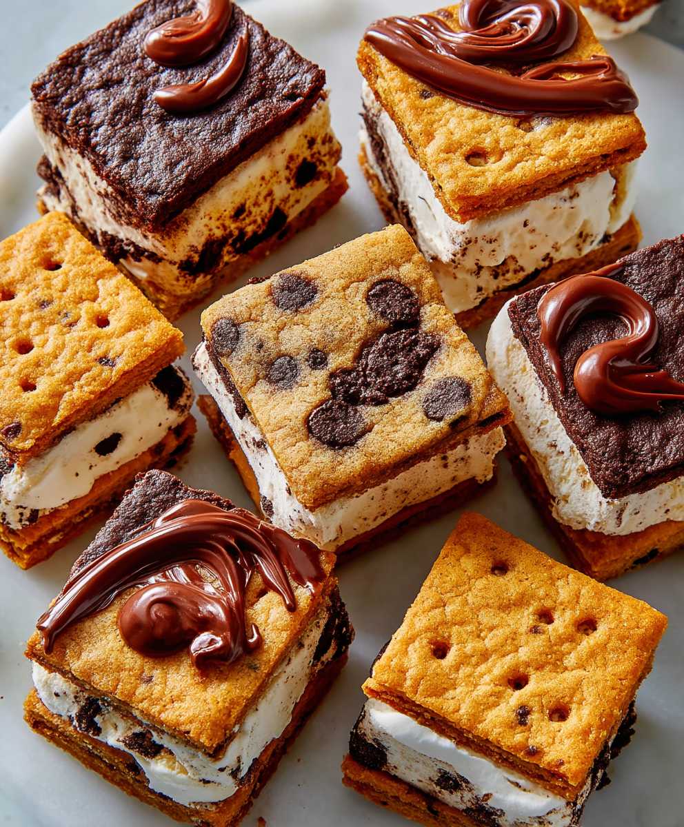 Brookie Ice Cream Sandwiches