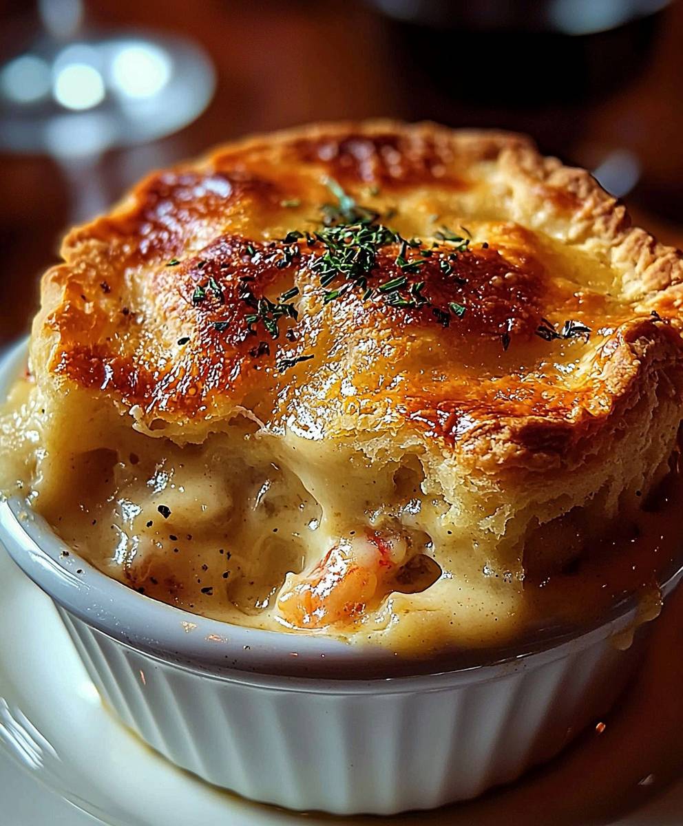 Seafood Pot Pie Cheddar Biscuit