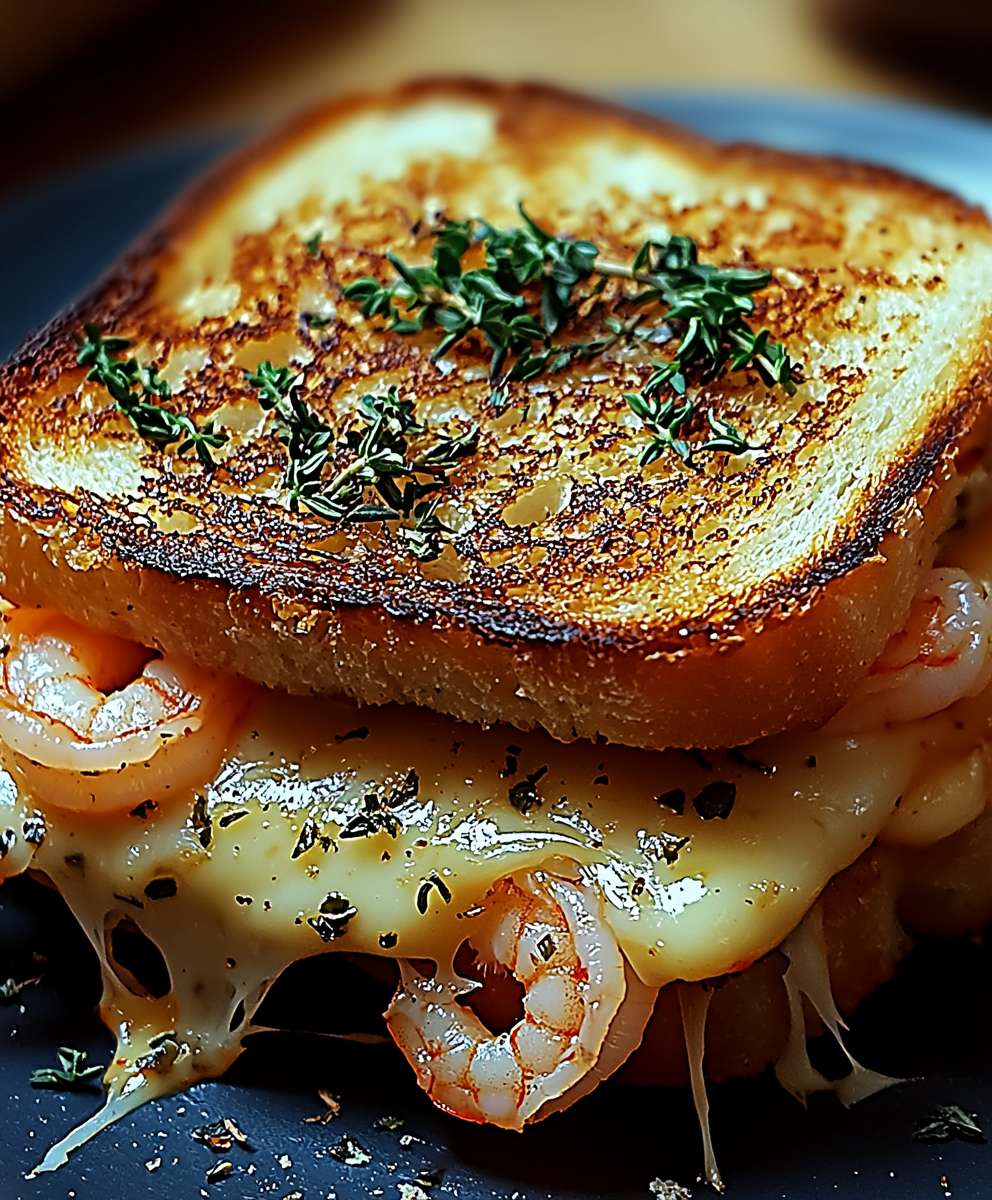 Garlic Bread Shrimp Grilled Cheese