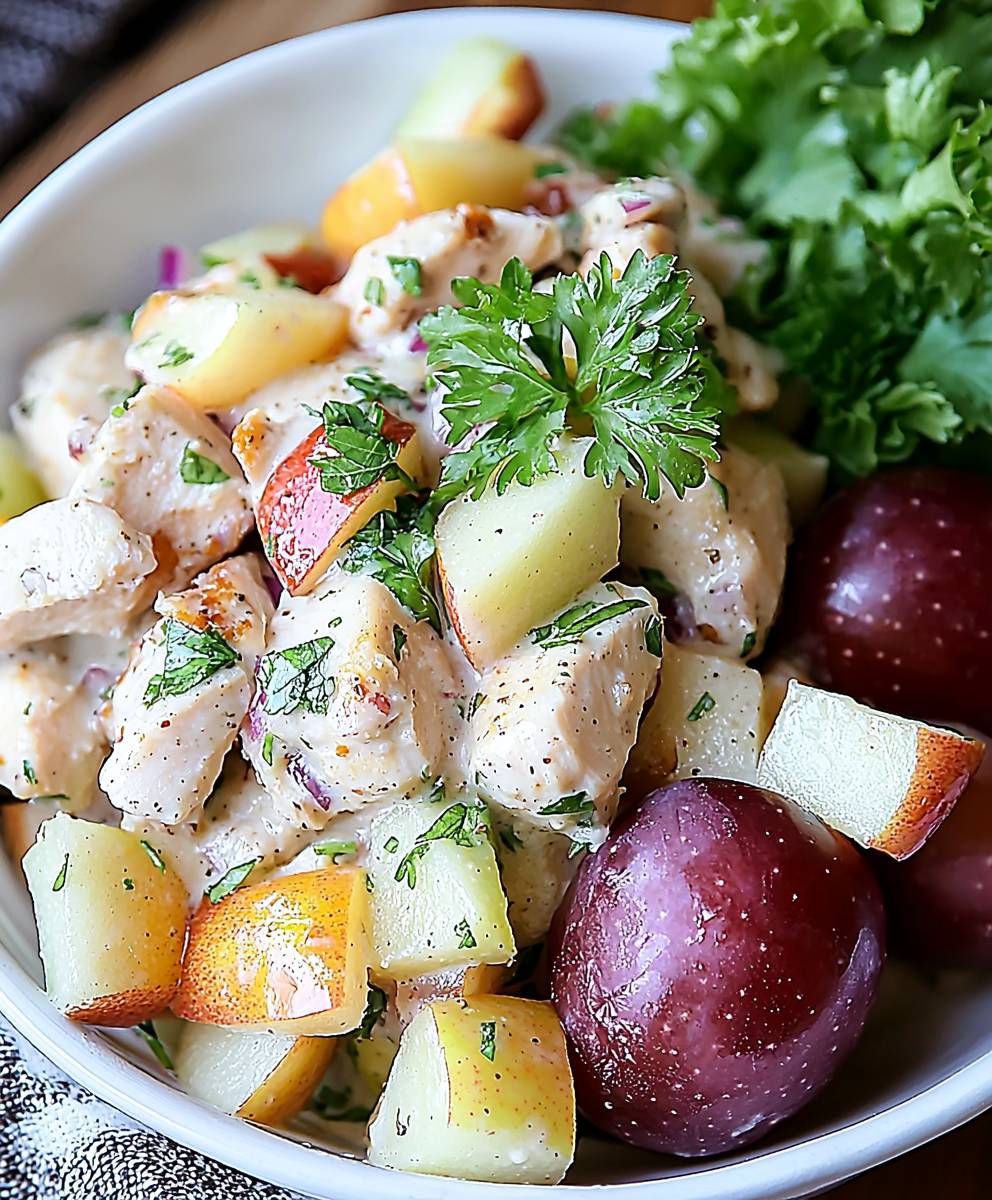 Chicken apple grape salad