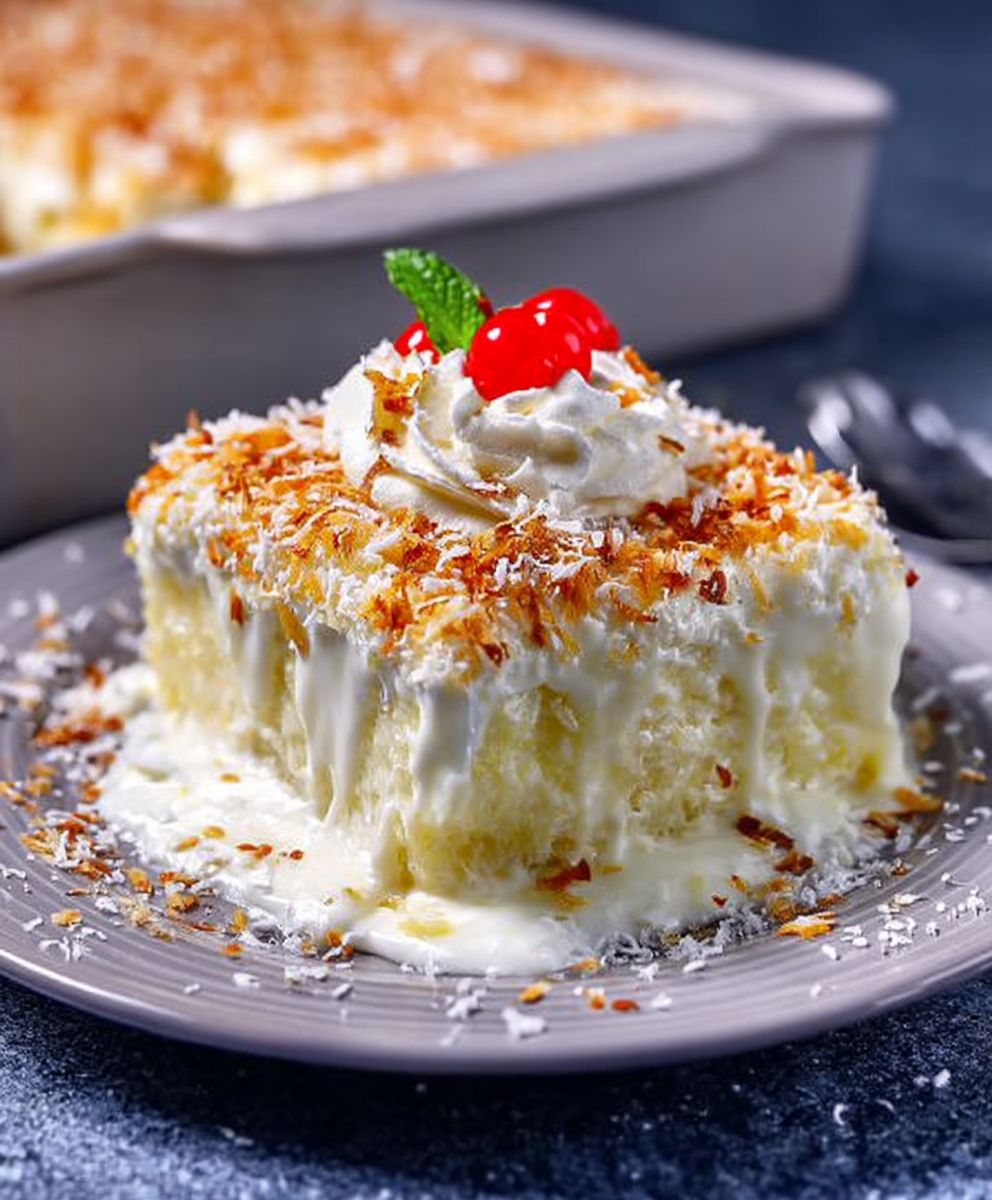 Pina Colada Poke Cake