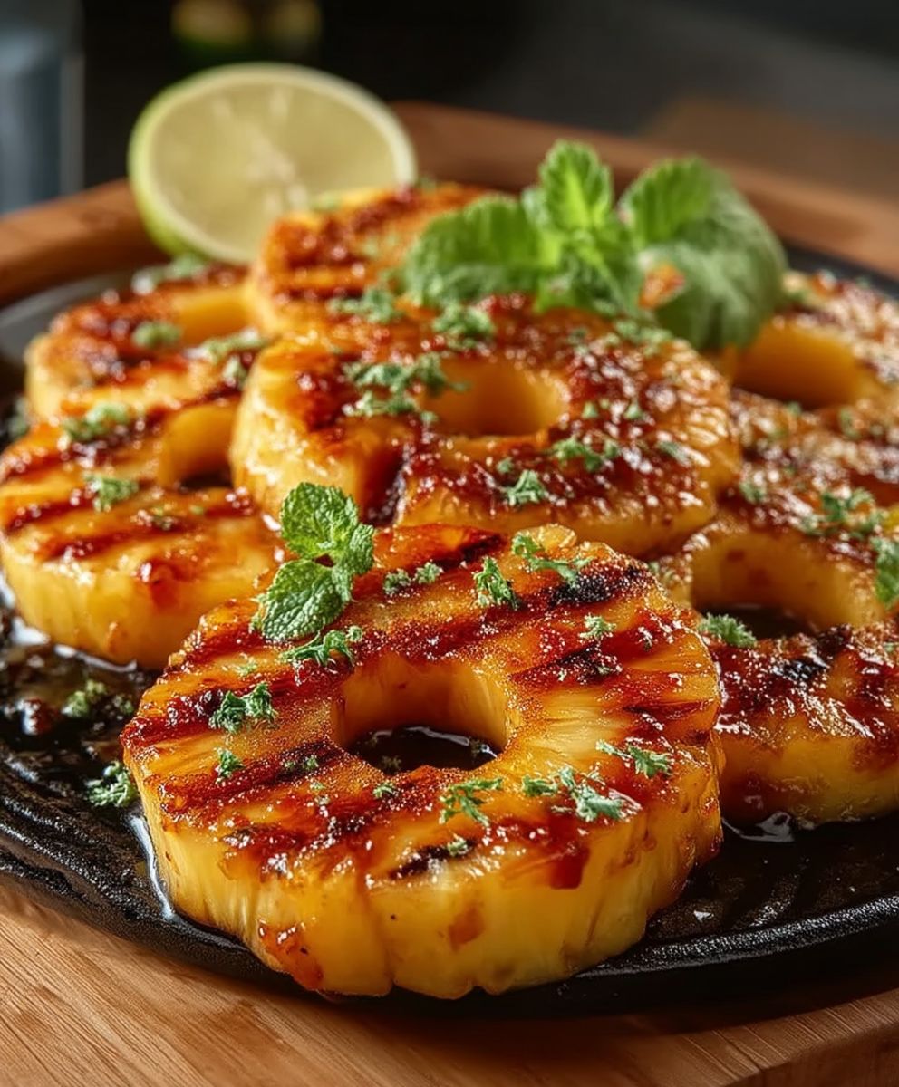 Grilled Pineapple Honey Cinnamon