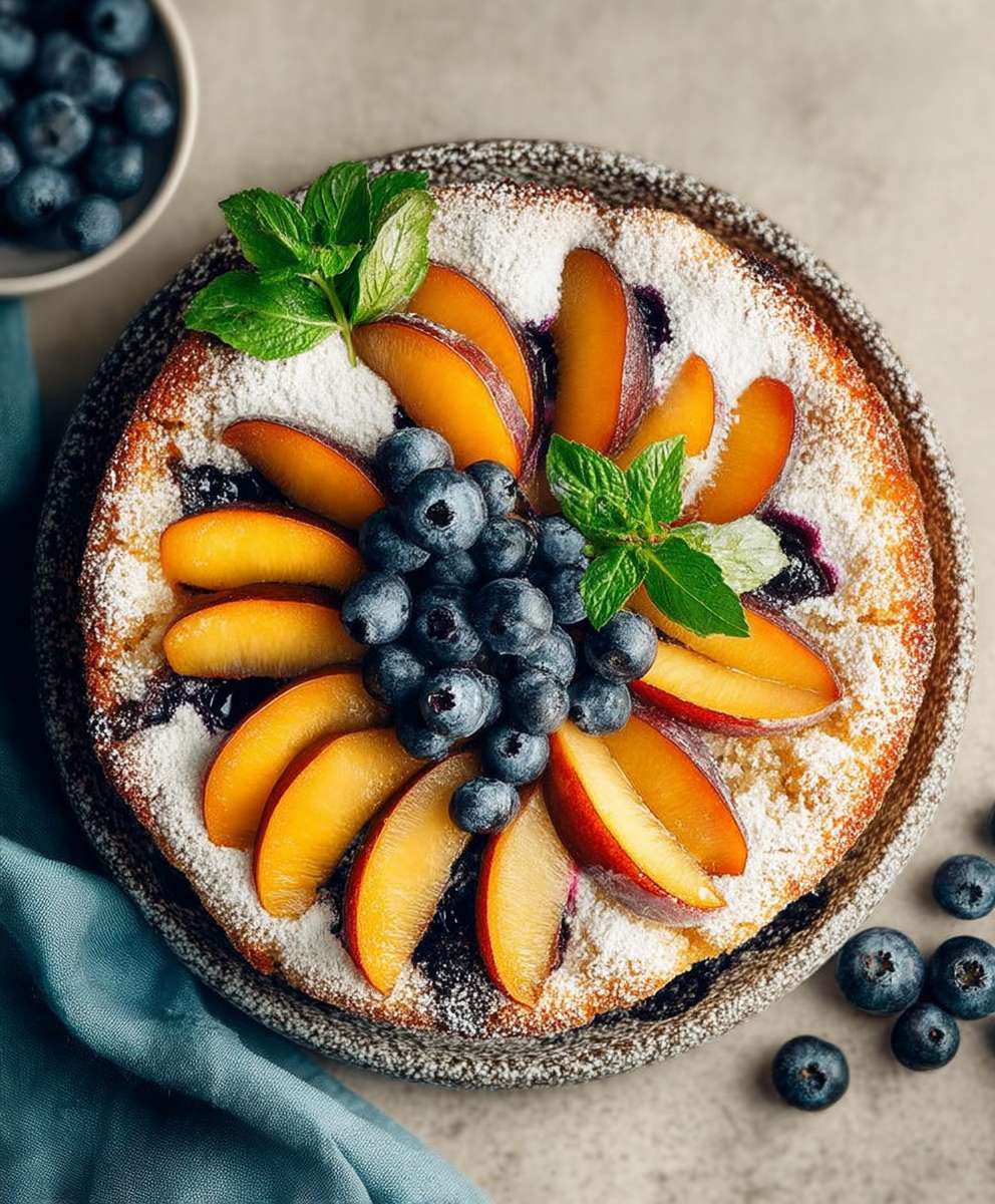 Blueberry Peach Coffee Cake