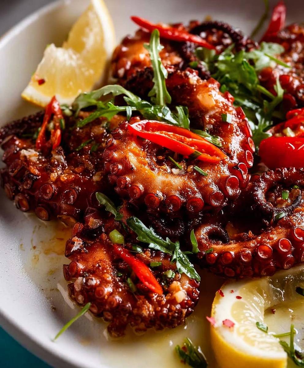 Crispy marinated baby octopus