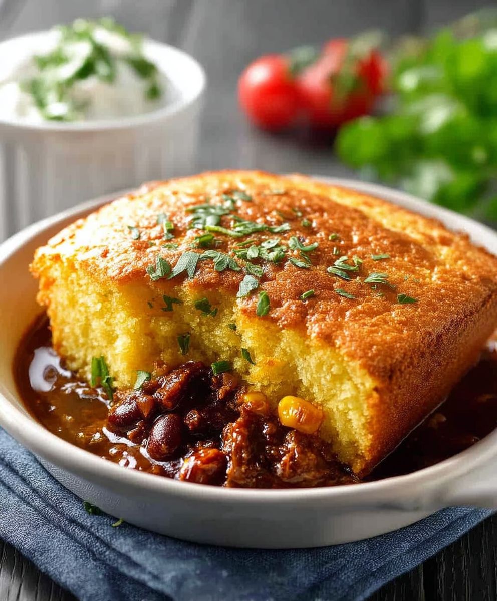 Chili Cornbread Pie