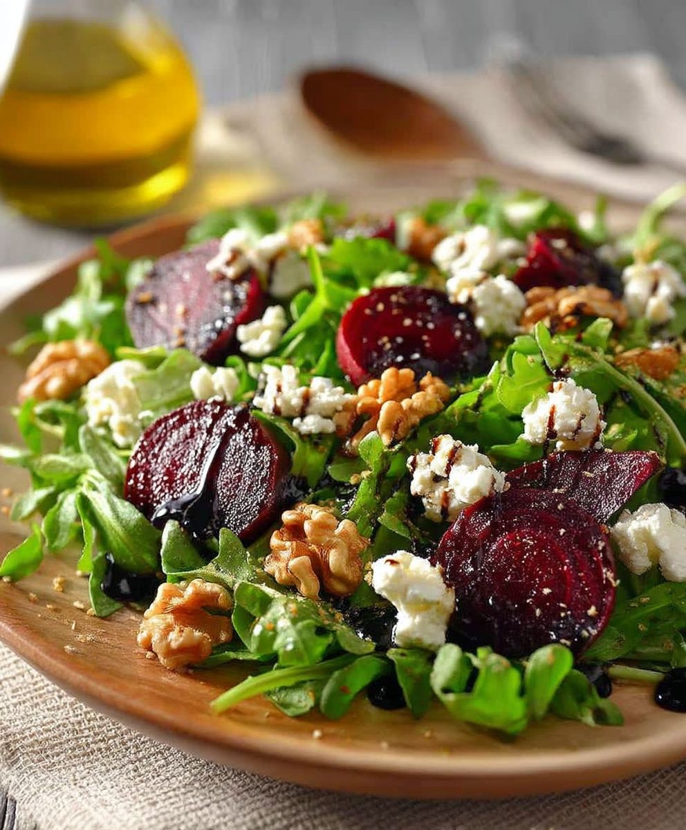 Arugula Beetroot Walnut Feta Salad