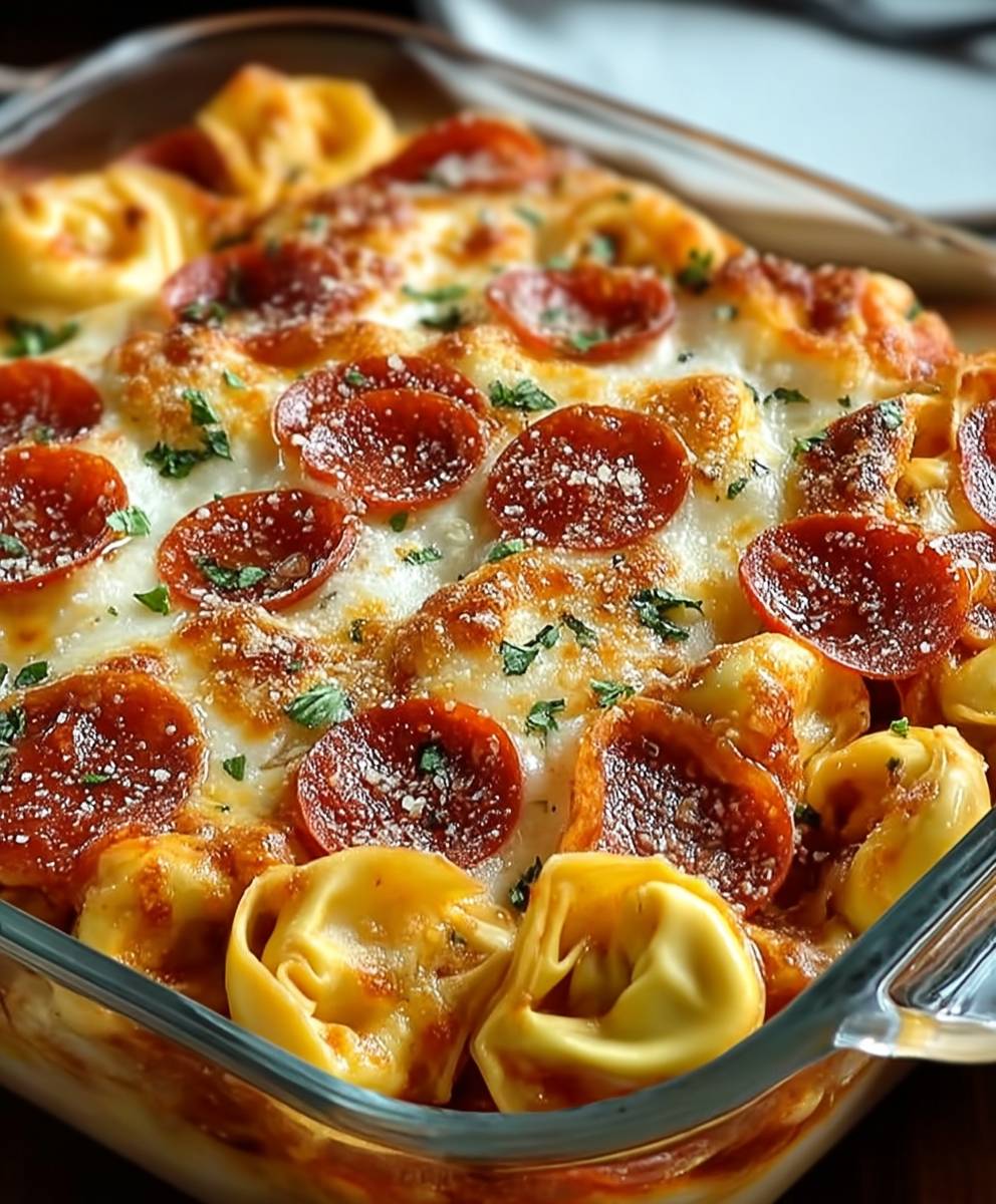 Tortellini Pepperoni Pizza Casserole