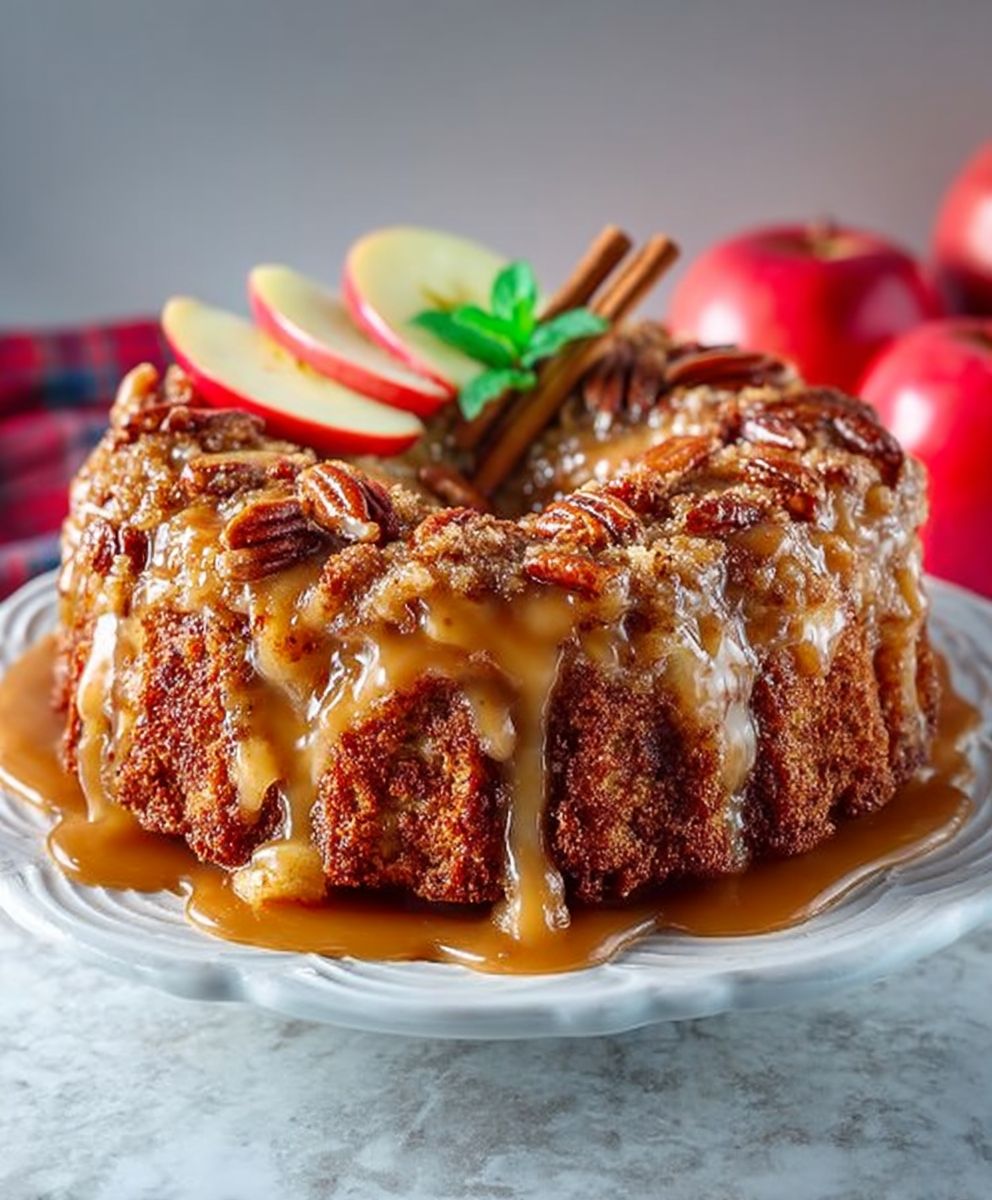 Apple love letter cake