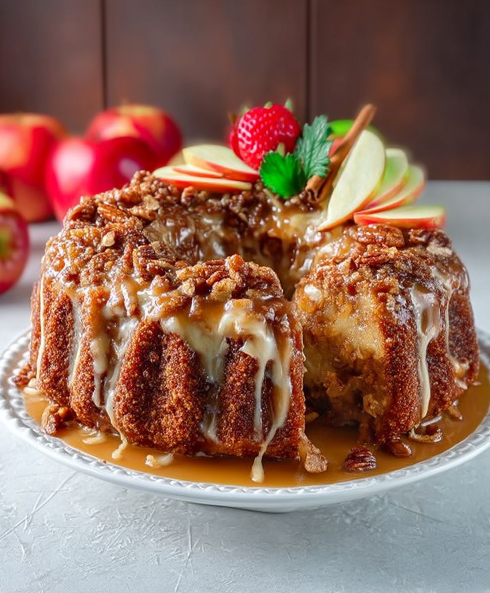 Apple love letter cake