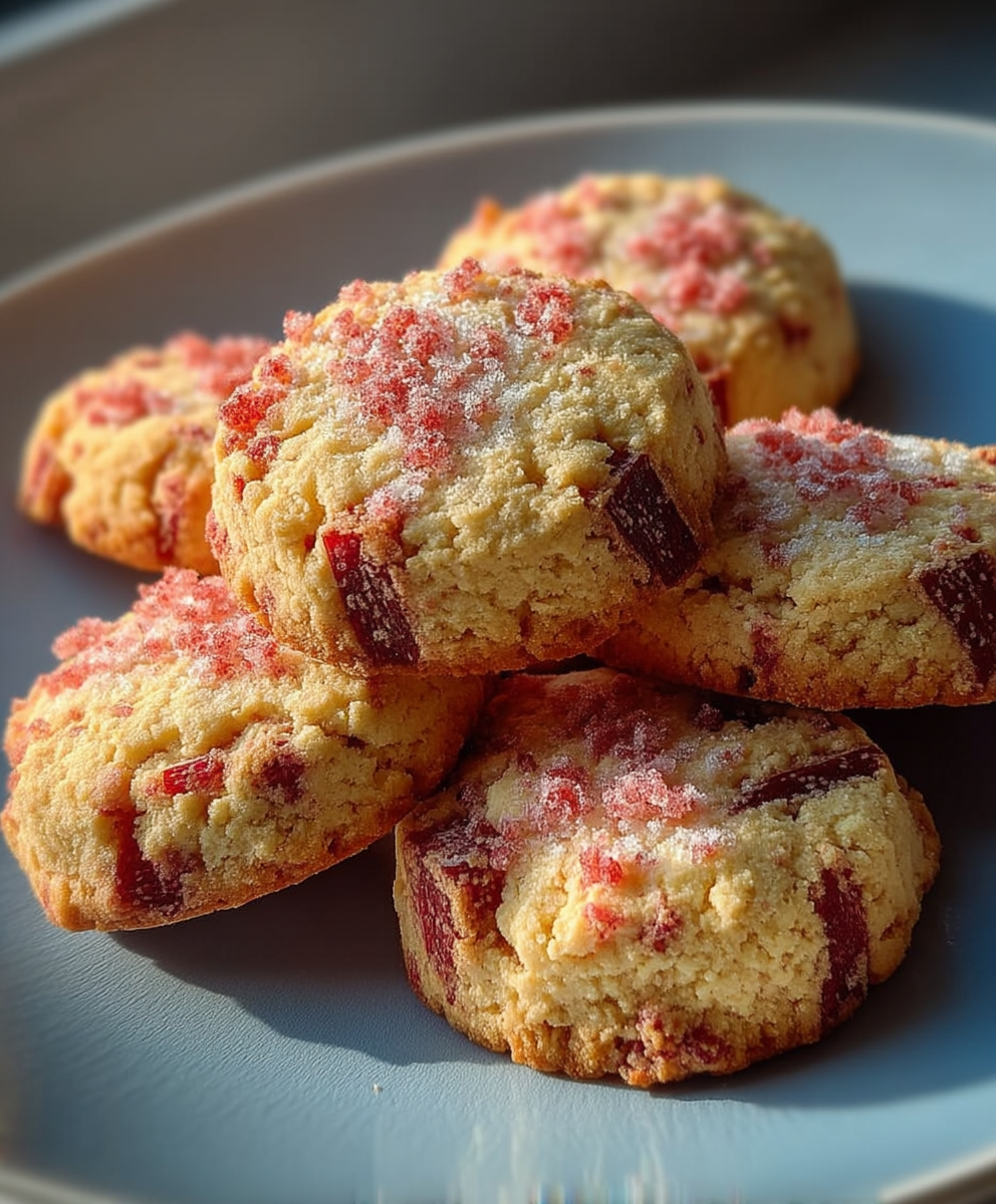 Rhubarb Shortbread Cookies