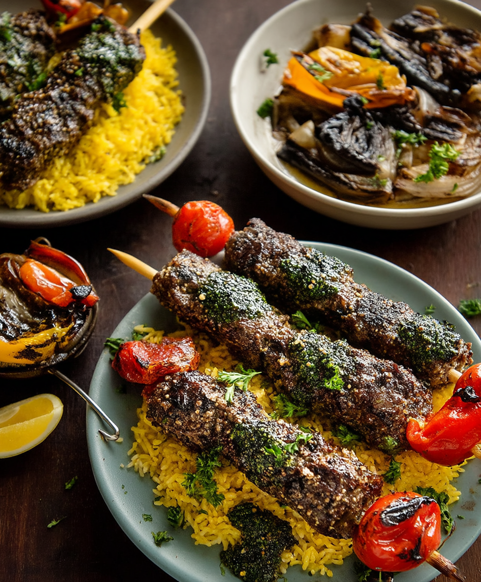 Lamb beef kabobs