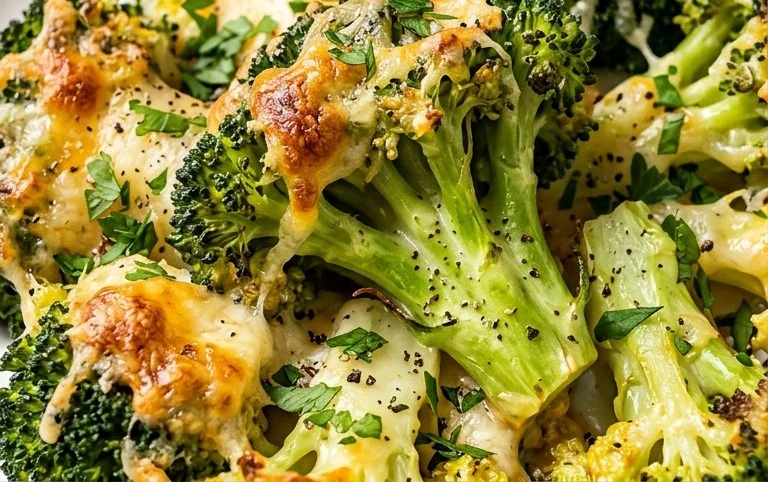 The BEST Crispy Cheese Baked Broccoli Recipe