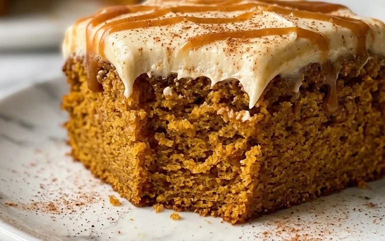 Pumpkin Cake with Caramel Cream Cheese Frosting