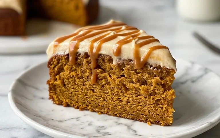 Cozy Pumpkin Cake Caramel Cream Cheese Frosting