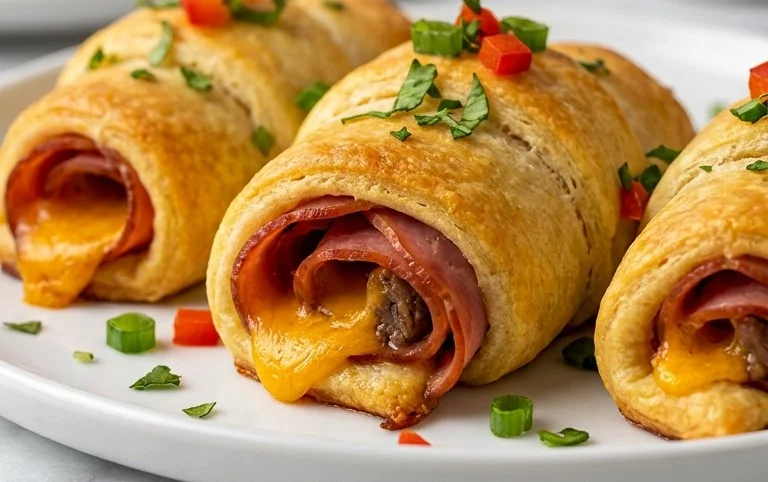 Beef Ham & Cheddar Crescent Roll-Ups